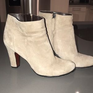 Beige tan suede booties Sam Edelman